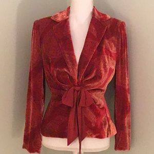 Kay Unger Beautiful Red and Gold Velvet Top